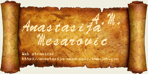 Anastasija Mesarović vizit kartica